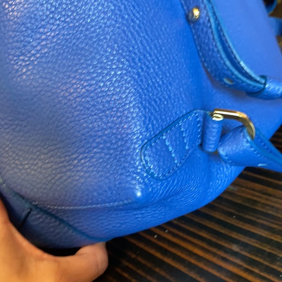 Mansur Gavriel pebbled leather backpack in Blue - Picture 14 of 17